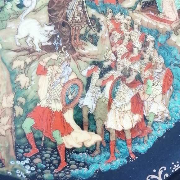 USSR 1989 Palekh Vintage Collector's Plate Russian Legends Series (#4) Wall Art - Picture 5 of 13